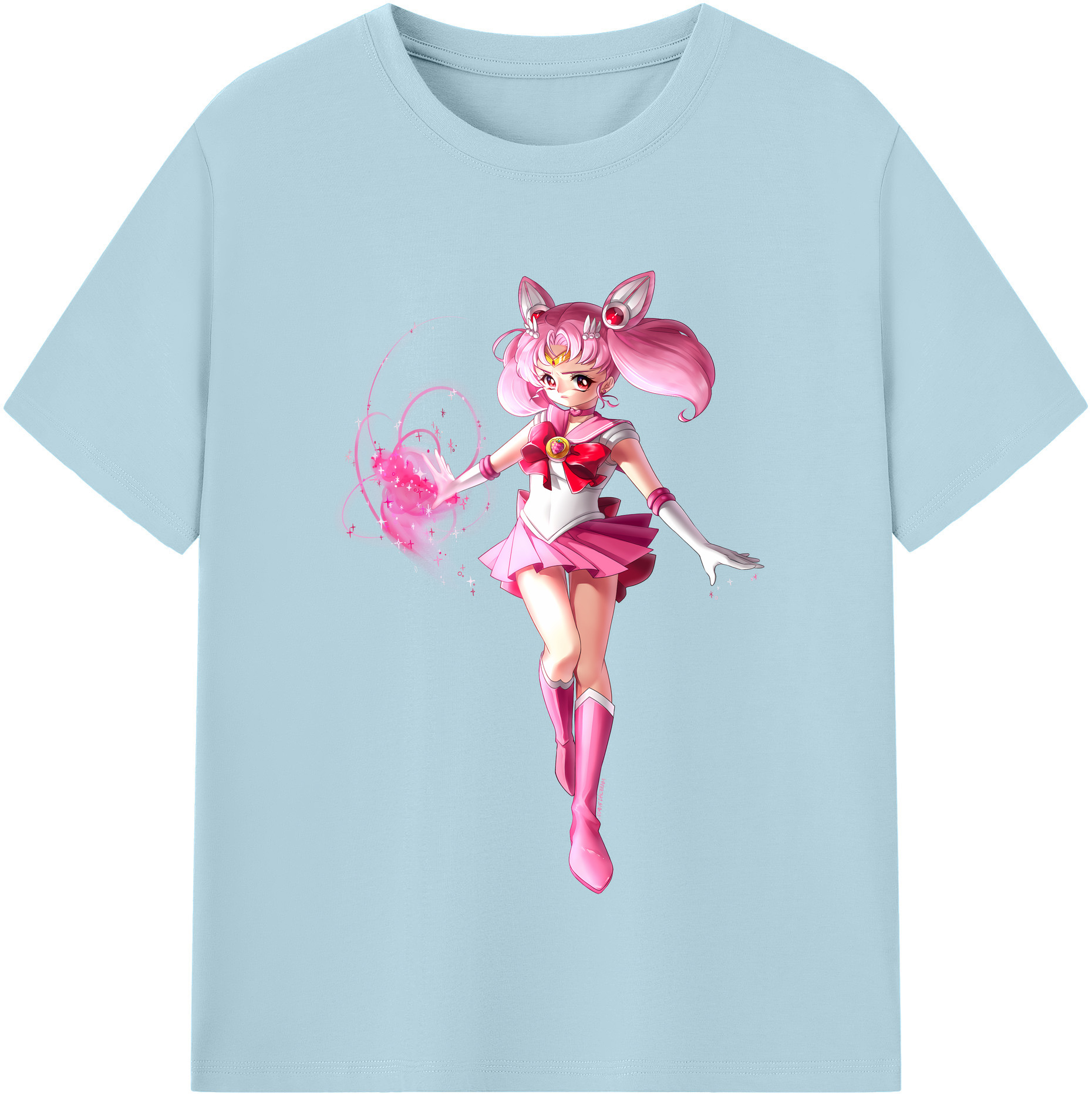 （画像用） 美少女戦士セーラームーン ちびうさ Sailor Moon Chibiusa Tsukino Usagi Small Lady Serenity 綿100％半袖Tシャツ（フロントプリント）